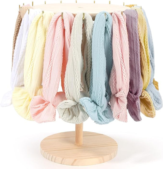 POVETIRE Baby Headband Holder Bow Organizer for Girs,Hair Ties Display Nylon Hairband Storage Head Wrap Stand Hair Accessories Organizer for Newborn Infant Toddler Kids