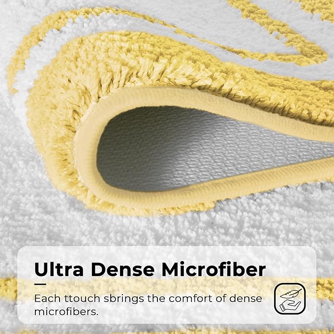 GRANNY SAYS Microfiber Bathroom Rugs Non Slip Washable, Water Absorbent Bathroom Mats for Tub, Soft Bath Mats for Bath Floor & Shower, Bath Rug, 20" x 32", Yellow