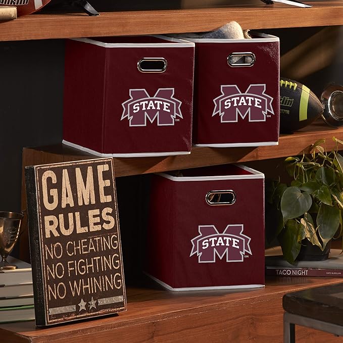 Franklin Sports NCAA College Team Fabric Storage Cubes Made to Fit Storage Bin Organizers