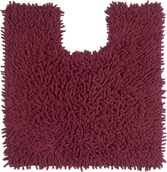 Home Weavers Fantasia Bath Rug 100% Cotton Bathroom Rugs Set, Bathroom Décor, Washable Rug, Extra Soft and Absorbent Bath Rug, Kitchen Mat, Bath Mat Set, Bath Floor Mat Non Slip, 20"x20" Contour, Red