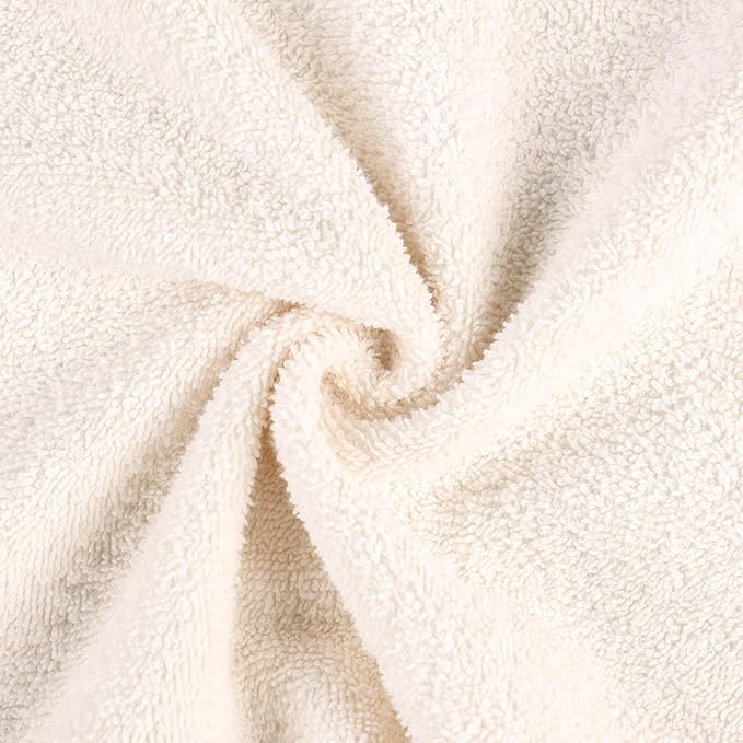 Superior Kids Cotton Terry Poncho, Soft, Absorbent Bath Towel with Hood, Bathroom Accessories, Long, Plush Bathrobes for Bath, Shower, Spa, Resort, Hotel, Beach, Pool, Boy, Girl, Large Size, Ivory