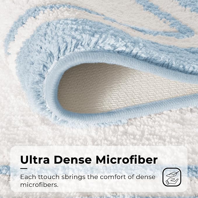GRANNY SAYS Microfiber Bathroom Rugs Non Slip Washable, Water Absorbent Bathroom Mats for Tub, Soft Bath Mats for Bath Floor & Shower, Bath Rug, 20" x 32", Baby Blue