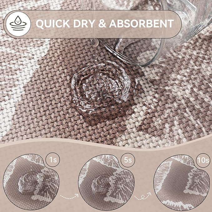 Half Circle Bath Mat, Thin Bathroom Rugs Fit Under Door Quick Dry Non Slip Washable Bathroom Mat with Rubber Backing, Absorbent Half Round Shower Rug