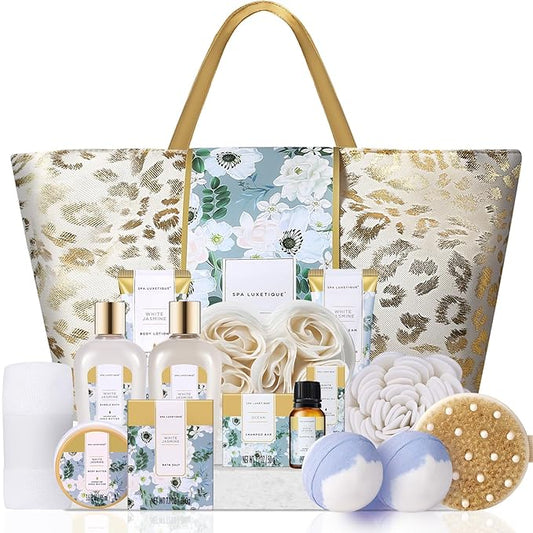 Spa Luxetique Gifts for Women 15pcs Spa Gift Baskets for Women Luxury Relaxing Spa Kit with Bath Bombs Mom Birthday Gifts Body and Bath Set Valentine Day Gift for Her Mom Friend Sister Wife Grandma