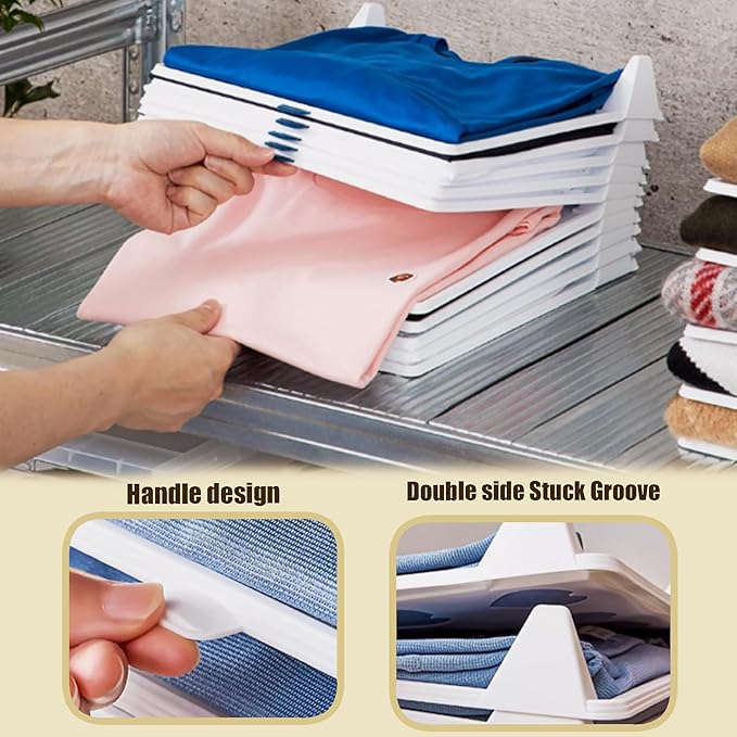 Shirt Folder Board, 10 PCS Clothes Folding Board, Stackable Shirt Organizer for Closet Storage Pants Shorts (14.5"Lx11.2"Wx2.2"H)