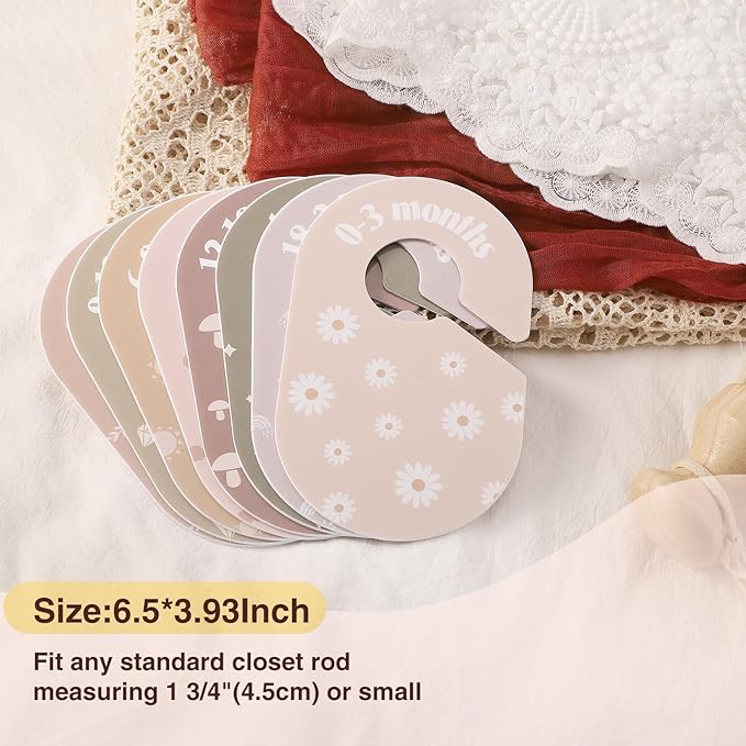 WSICSE Baby Closet Divider, Double-Sided Baby Clothes Organizer Nursery Decor Closet Dividers for baby Clothes 8 Designs from Newborn to 24 Month (Weather