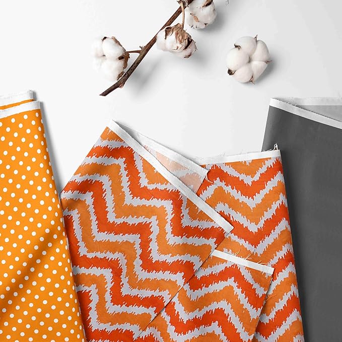Bacati Mix and Match Unisex Nursery Fabric Storage Caddy with Handles, Orange