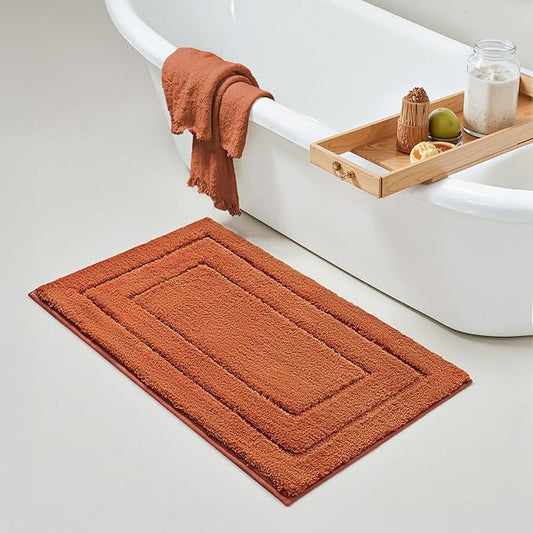 GRANNY SAYS Bathroom Rugs Non Slip, 20" x 32", Bath Rugs for Bathroom Washable, Bath Mats for Floor, Microfiber Bath Mat for Tub, Absorbent Bath Rugs for Shower Room, Terracotta