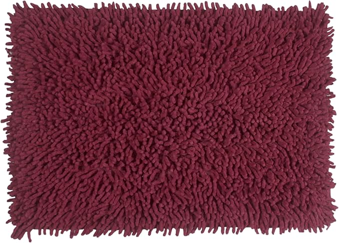 Home Weavers Fantasia Bath Rug 100% Cotton Bathroom Rugs Set, Washable Rug, Soft Cotton Extra Soft and Absorbent Bath Rug, Kitchen Mat, Bath Mat Set, Bath Floor Mat Non Slip, 17"x24" Rectangle, Red