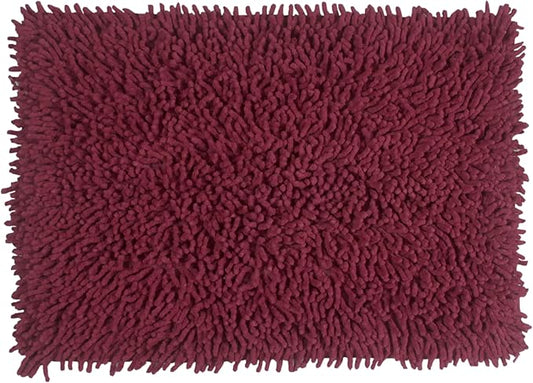 Home Weavers Fantasia Bath Rug 100% Cotton Bathroom Rugs Set, Washable Rug, Soft Cotton Extra Soft and Absorbent Bath Rug, Kitchen Mat, Bath Mat Set, Bath Floor Mat Non Slip, 17"x24" Rectangle, Red