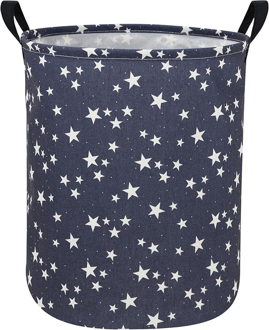 Star Laundry Hamper,Kids Laundry Basket CollapsibleBoys and Girls Storage Baskets for Home Decor,Office,Toy Organizer,(Blue Star)