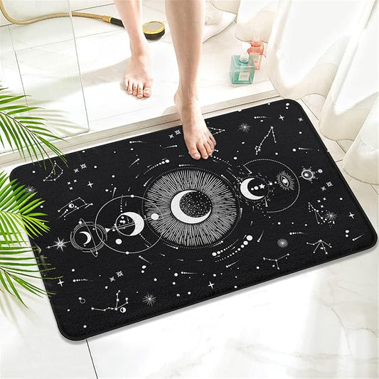 Goth Imitation Cashmere Bathroom Mat Rug-Rubber Non-Slip Absorbent Soft Bathroom Rug for Tub Shower Sink (17" W x 27" L)