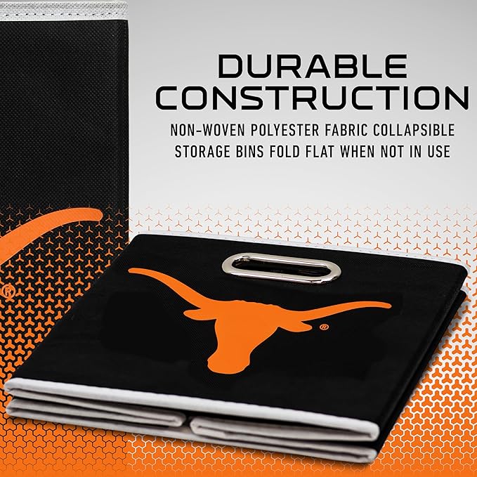 Franklin Sports NCAA College Team Fabric Storage Cubes Made to Fit Storage Bin Organizers