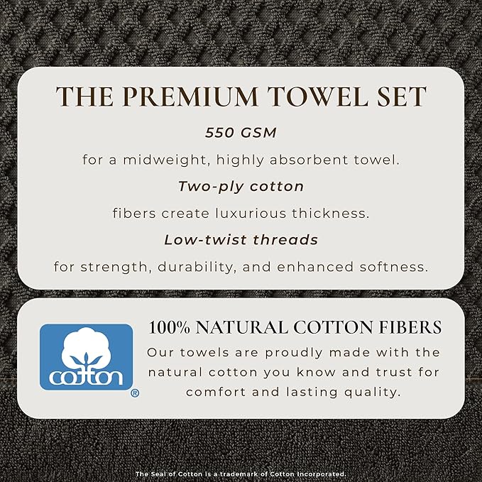 Great Bay Home Bath Towels - 100% Cotton 4 Pack 54x27 Bath Towel Set - Absorbent, Durable, Quick-Dry Towels for Bathroom (Midnight)