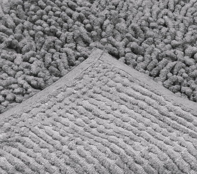 Home Weavers Fantasia Collection 100% Cotton Toilet Lid Cover, 18"x18" Gray – Soft, Absorbent, Washable Bathroom Lid Cover, Non-Slip, Fits Standard & Elongated Toilet Lids