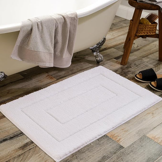 GRANNY SAYS White Bathroom Rug Mat, Bath Mats for Bathroom Non-Slip, 24" x 36", Super Soft and Water Absorbent, Microfiber Bath Rugs, Machine Wash Dry, Large Bath Rugs for Bath Floor