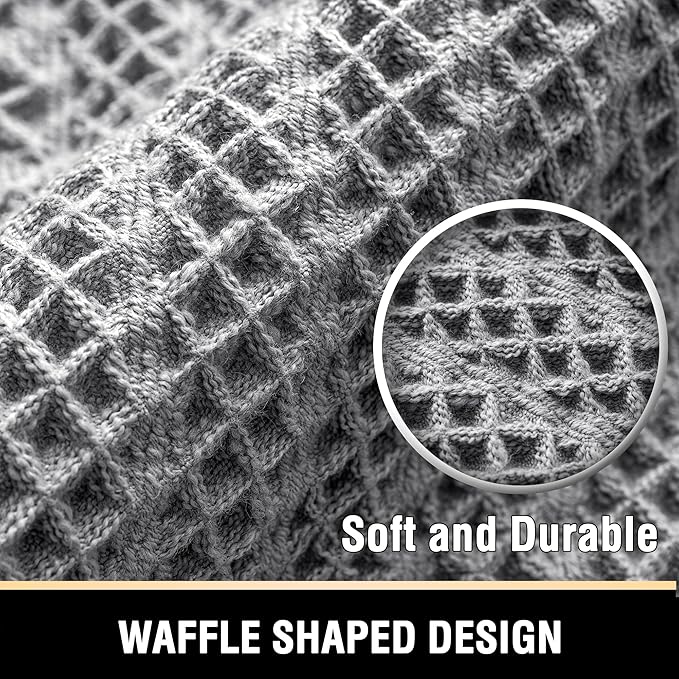 H.VERSAILTEX Waffle Bath Mat Super Absorbent Boho Bath Mat Non Slip Bath Rugs for Bathroom Floor Machine Washable Dry Fast Bathroom Rugs with Tassels (17 x 24 Plus 17 x 24 Inches, Dove)