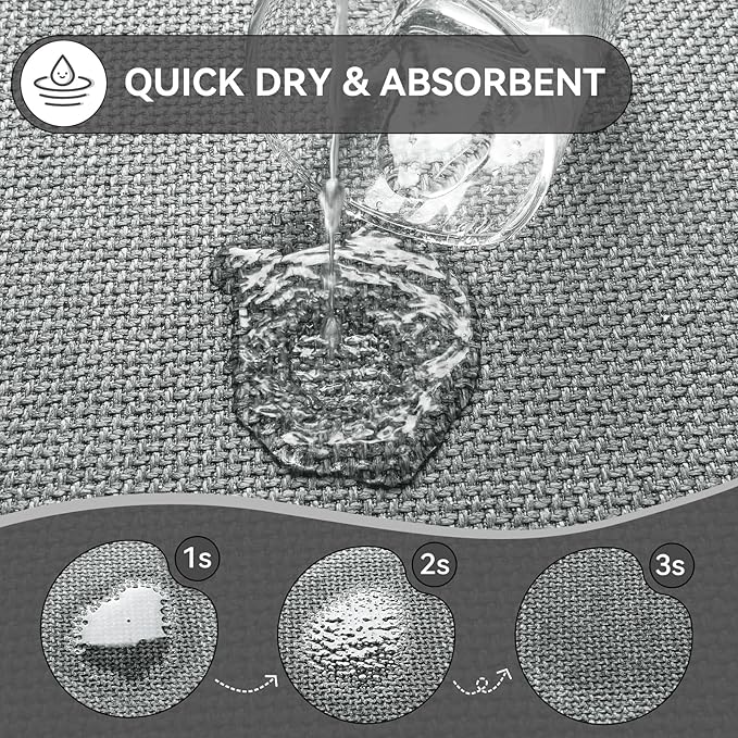 Half Circle Bath Mat,Thin Bathroom Rugs Fit Under Door Quick Dry Non Slip Washable Bathroom Mat with Rubber Backing,Absorbent Woven Half Round Shower Rug