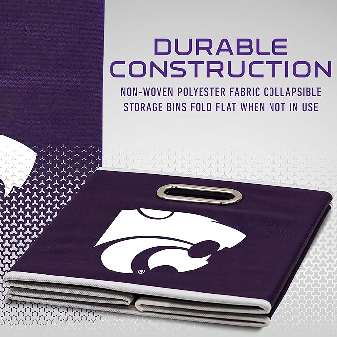 Franklin Sports NCAA College Team Fabric Storage Cubes Made to Fit Storage Bin Organizers