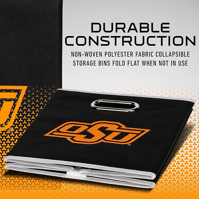 Franklin Sports NCAA College Team Fabric Storage Cubes Made to Fit Storage Bin Organizers