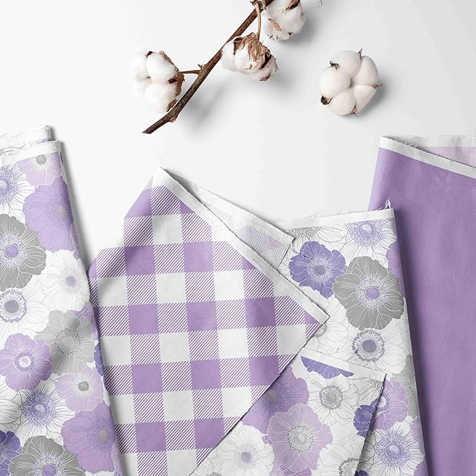 Bacati - Watercolor Flowers Nursery Kids Storage Items, Purple Gray Nursery Storage Caddy