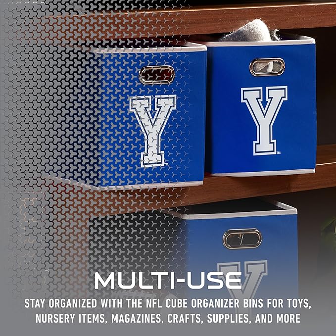 Franklin Sports NCAA College Team Fabric Storage Cubes Made to Fit Storage Bin Organizers