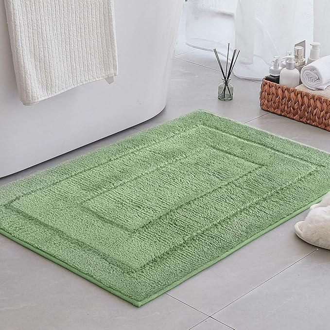 GRANNY SAYS Sage Green Bathroom Rugs Non Slip, 24" x 36", Large Bathroom Rugs Washable， Bath Rugs for Bath，Bath Mats for Bath Floor, Microfiber Bath Mat for Tub, Absorbent Shower Rug