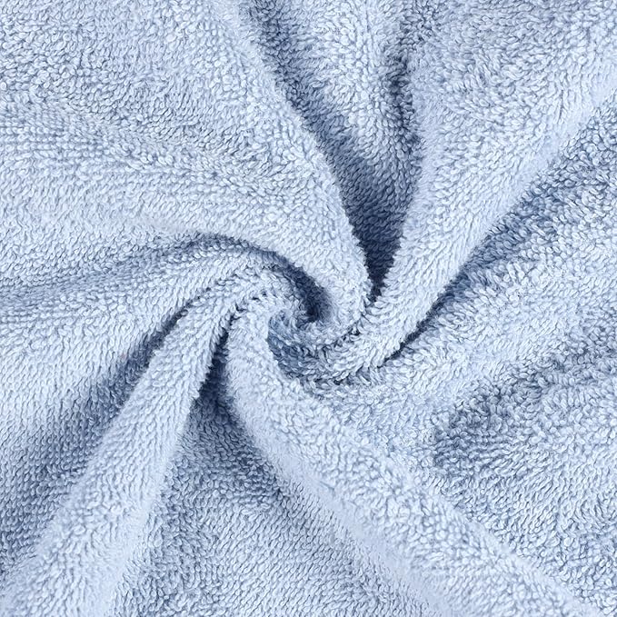 Superior Kids Cotton Terry Poncho, Soft, Absorbent Bath Towel with Hood, Bathroom Accessories, Long, Plush Bathrobes for Bath, Shower, Spa, Resort, Hotel, Beach, Pool, Boy, Girl, Large Size, Blue
