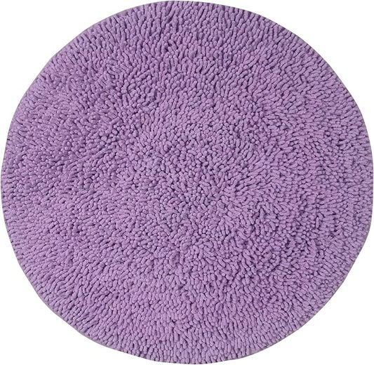 Home Weavers Fantasia Bath Rug 100% Cotton Bathroom Rugs Set, Bathroom Décor, Washable Rug, Extra Soft and Absorbent Bath Rug, Kitchen Mat, Bath Mat Set, Bath Floor Mat Non Slip, 30" Round, Purple