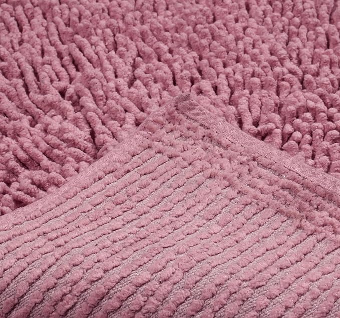 Home Weavers Fantasia Bath Rug 100% Cotton Bathroom Rugs Set, Washable Rug, Soft Cotton Extra Soft and Absorbent Bath Rug, Kitchen Mat, Bath Mat Set, Bath Floor Mat Non Slip, 21"x34" Rectangle, Pink
