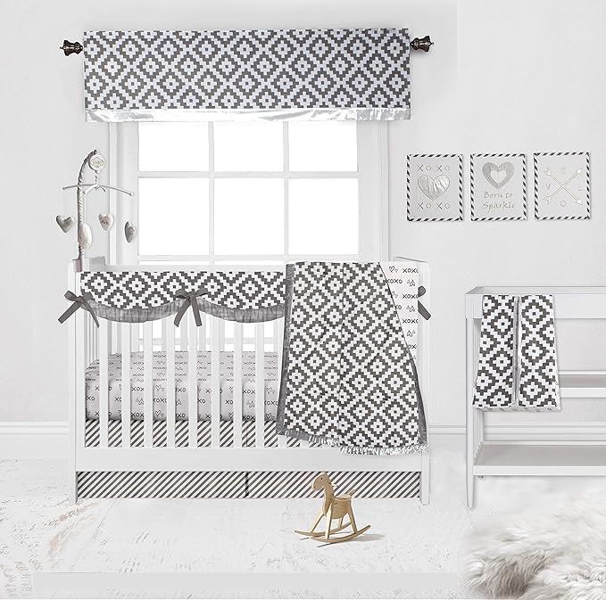 Bacati Love Grey Kids Storage (Hamper 14 x 14 x 19 inches)