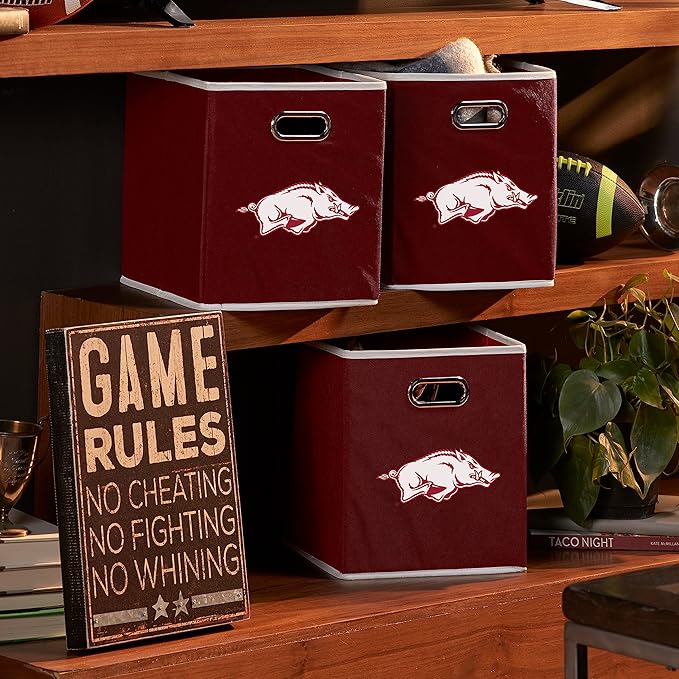Franklin Sports NCAA College Team Fabric Storage Cubes Made to Fit Storage Bin Organizers
