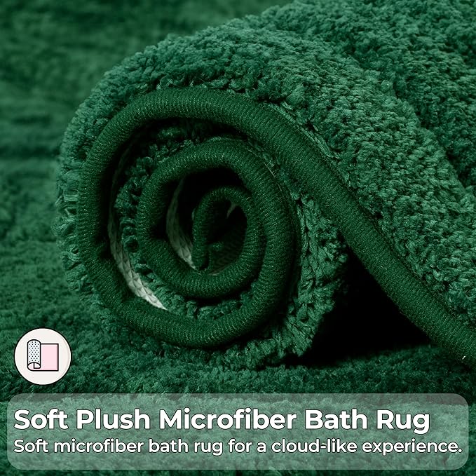 GRANNY SAYS Green Bathroom Rug, 20" X 32" Bath Rugs for Bathroom, Microfiber Cute Bath Mats, Washable Rug for Bath Tub, Bath Mat Non-Slip, Decorations Indoor