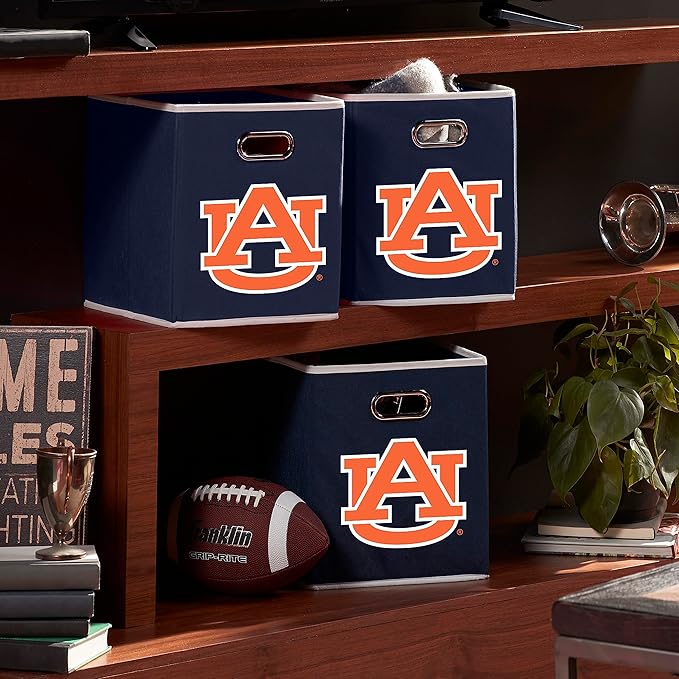 Franklin Sports NCAA College Team Fabric Storage Cubes Made to Fit Storage Bin Organizers