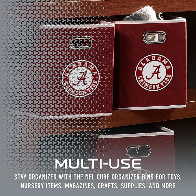 Franklin Sports NCAA College Team Fabric Storage Cubes Made to Fit Storage Bin Organizers