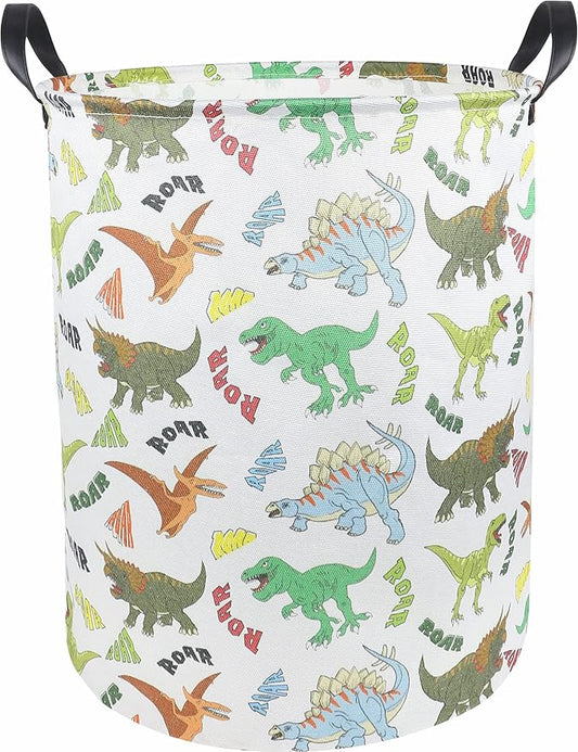 Dinosaur Laundry Basket,Kids Toys Storage Bin for Bedroom,Waterproof Baby Clothes Hamper with Handles,Nursery Hamper,Room Decor,Gift Baskets(Howling Dinosaur)