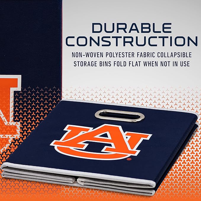 Franklin Sports NCAA College Team Fabric Storage Cubes Made to Fit Storage Bin Organizers