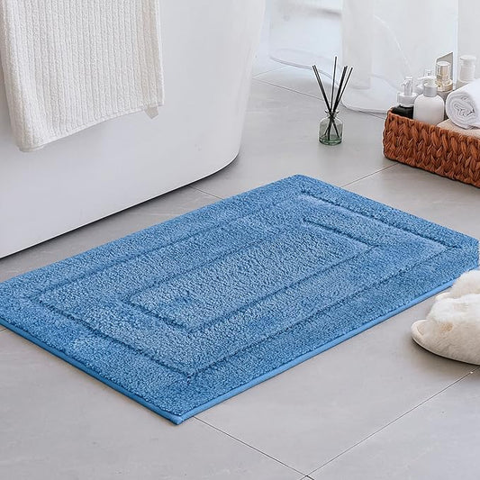 GRANNY SAYS Blue Bathroom Rugs Non Slip, 20" x 32", Bath Rugs for Bath, Bathroom Rugs Washable，Absorbent Bath Mats for Bath Floor, Shower Microfiber Bath Mat for Tub