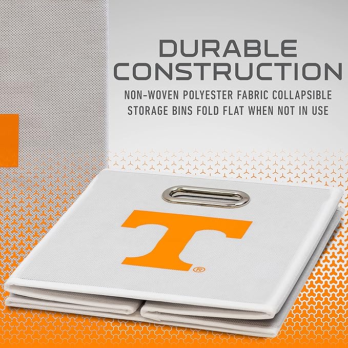 Franklin Sports NCAA College Team Fabric Storage Cubes Made to Fit Storage Bin Organizers