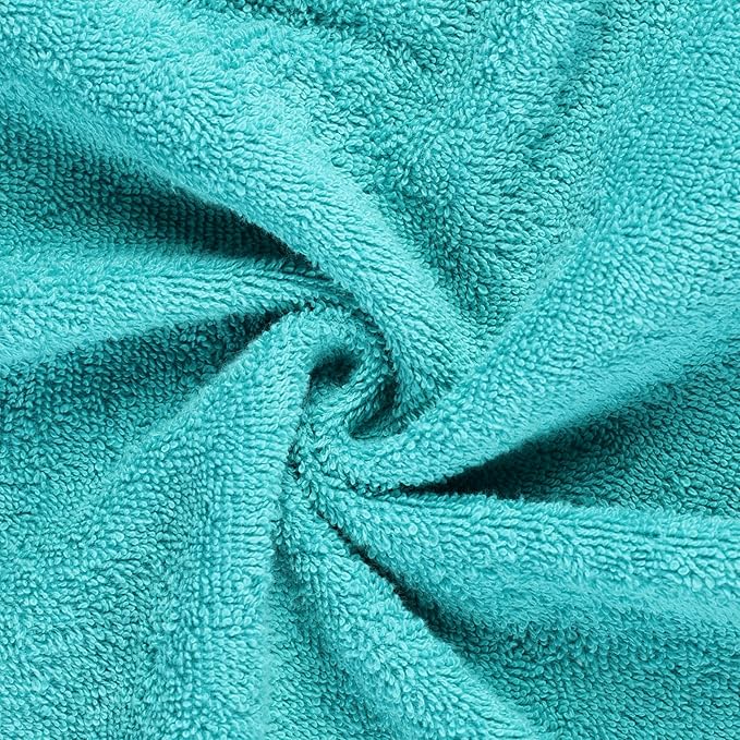 Superior Kids Cotton Terry Poncho, Soft, Absorbent Bath Towel with Hood, Bathroom Accessories, Long, Plush Bathrobes for Bath, Shower, Spa, Resort, Hotel, Beach, Pool, Boy, Girl, Large Size, Teal
