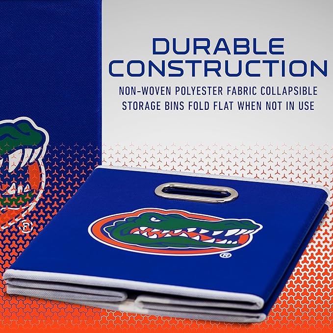 Franklin Sports NCAA College Team Fabric Storage Cubes Made to Fit Storage Bin Organizers