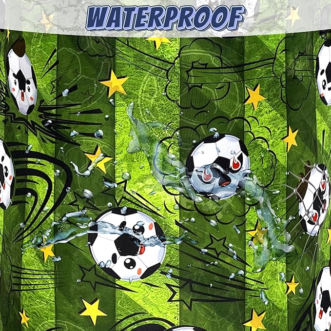 Funny Soccer Laundry Basket Foldable Football Laundry Hamper With Handle Oxford Cloth Portable Clothes Storage Basket Ball Laundry Bag 18.9"x16.5" For Laundry Room/Bedroom/Bathrooms