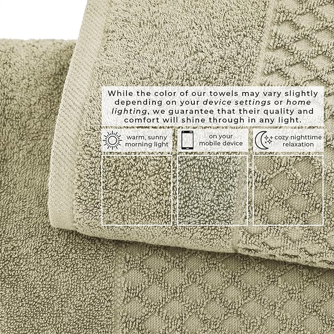 Great Bay Home Oversized Bath Sheets - 100% Cotton 2 Pack 68x35 Extra Large Towel - Absorbent, Durable, Quick-Dry Towels for Bathroom (Desert Sage Green)