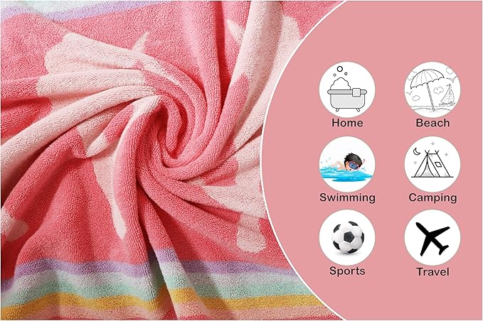 ORIGINAL KIDS Magical Unicorn Washcloths - 12 Pack 100% Cotton Terry Jacquard Wash Cloths - 630 GSM Plush Super Soft Absorbent Gentle Baby Face Towel - Bath Time Travel Daycare - 12 x 12 - Pink Multi