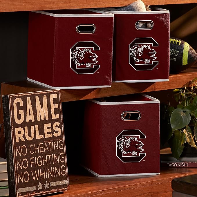 Franklin Sports NCAA College Team Fabric Storage Cubes Made to Fit Storage Bin Organizers