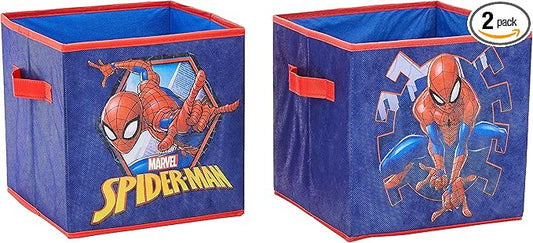 Marvel Spiderman Set of 2 Durable Storage Cubes with Handles