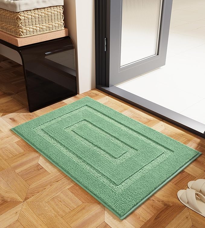 HOMORE Sage Green Bathroom Rug 24x36 Inch Soft Absorbent Microfiber Bathroom Runner Rug, Washable Bath Runners Rugs for Bathrooms Non Slip Bath Rugs for Shower Tub