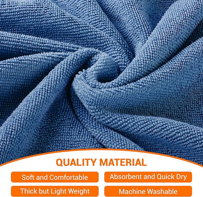 Hooded Beach Towels for Kids Surf Poncho Swim Robe for 6-13 Years, 3/4 Sleeve Big Kids Hooded Bath Towels Thick Changing Robe Girls Boys, Black Blue