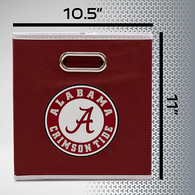 Franklin Sports NCAA College Team Fabric Storage Cubes Made to Fit Storage Bin Organizers