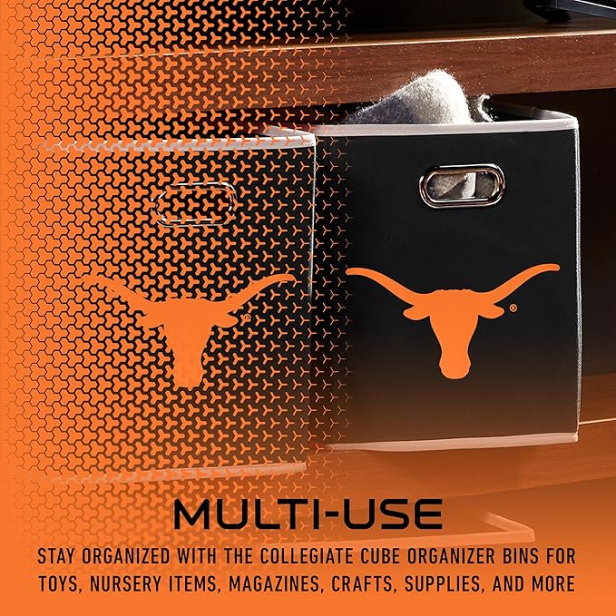 Franklin Sports NCAA College Team Fabric Storage Cubes Made to Fit Storage Bin Organizers